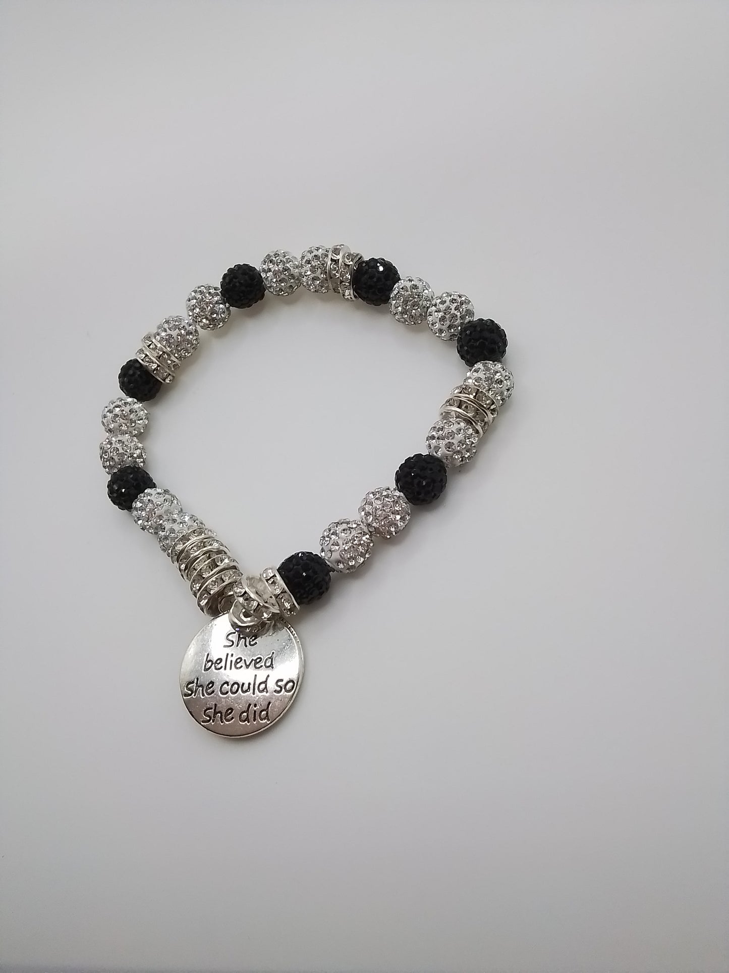 Zenspiration Jewelry - Black & White Collection - Inside Out Tuxedo Bling Bracelet