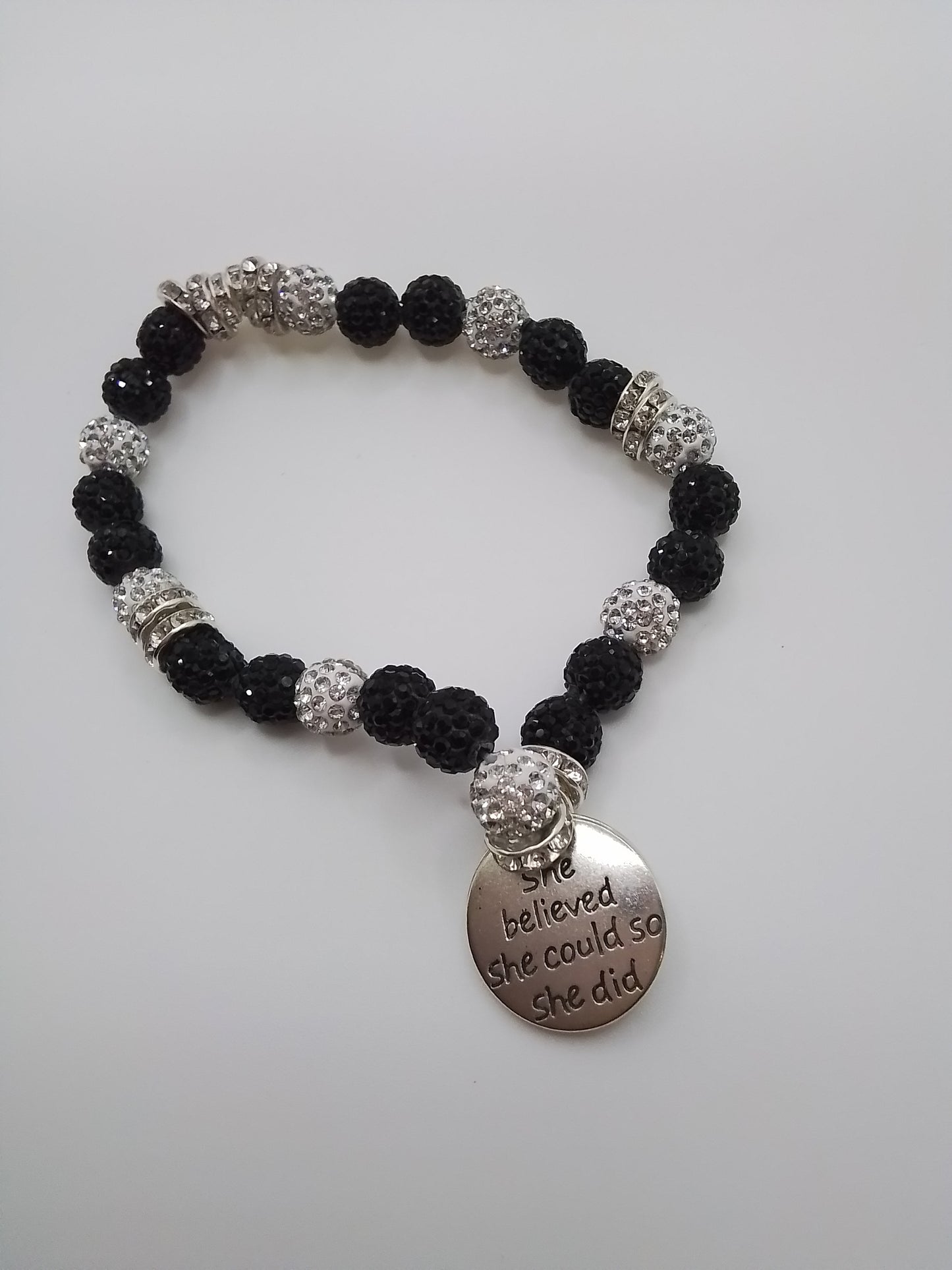 Zenspiration Jewelry  - Black  & White Collection  - Tuxedo Bling Bracelet